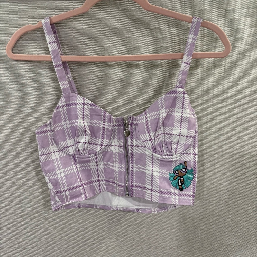 Dolls Kill X POWERPUFF GIRLS Plaid Crop Top‎ size Small